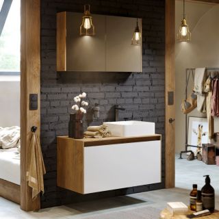 Зеркало-шкаф Aqwella Mobi MOB0408+MOB0717DB 80 см